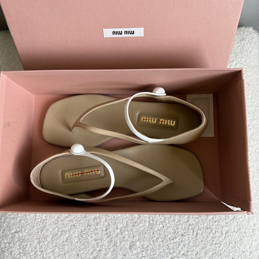 Sold ‼️ Miu Miu Calf leather Sandals ankle strap